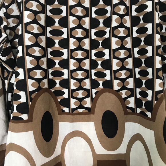 Mario Serrani Funky Square Neck 3/4 Sleeve Mod MCM Style Top Size XL - Picture 3 of 4